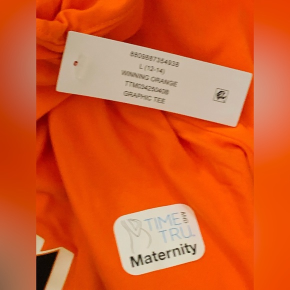 Time and Tru Maternity Graphic Tee Orange Size Large (12-14) Halloween Spooky - Picture 10 of 10